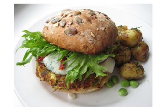 Zucchini Burgers with Lemon Herb Yogurt Sauce