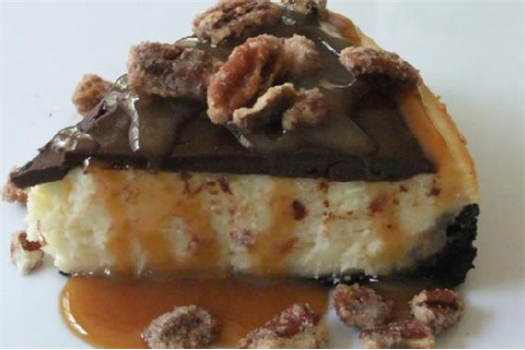 Chocolate-Caramel-Pecan Cheesecake Bliss