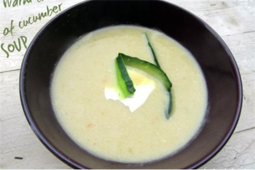 Warm cream of cucumber soup