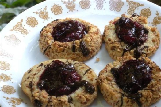 Chocolate & Strawberry Thumbprint Cookies