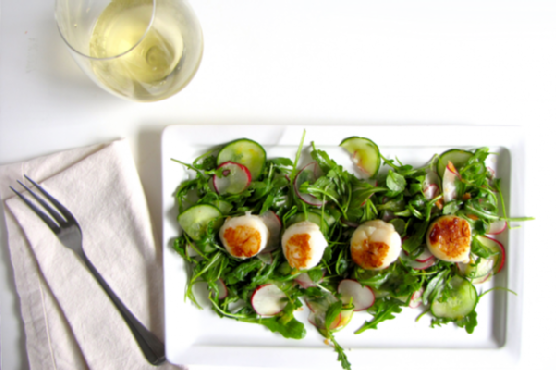 Citrus Arugula Salad with Seared Scallops