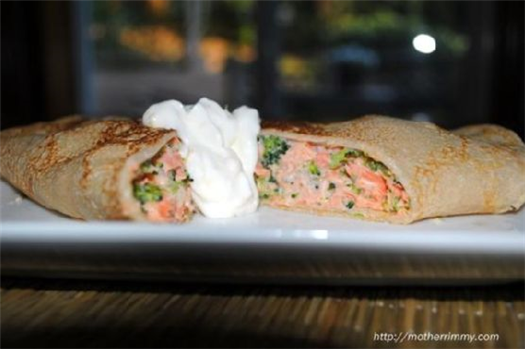 Salmon and Broccoli Crepes