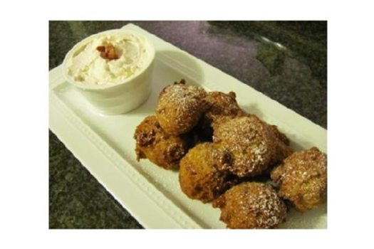 Pancetta Pumpkin Fritters With Cinnamon Whipped Cream