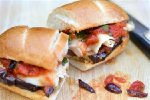 Grilled Chicken & Eggplant Sandwiches