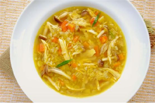 Roasted Chicken and Brown Rice Soup