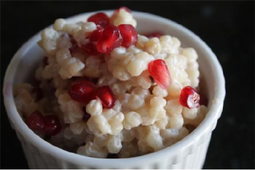 Coconut Israeli Couscous Studded With Pomegranate