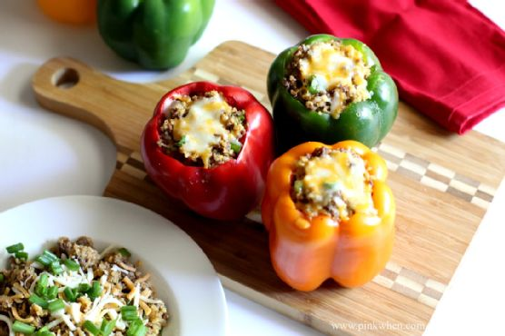 Chorizo and Beef Quinoa Stuffed Pepper