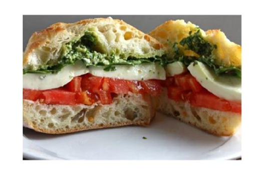 Pesto Fresh Caprese Sandwich