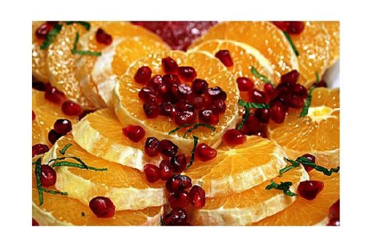 Oranges & Pomegranates In Kaffir Lime Syrup