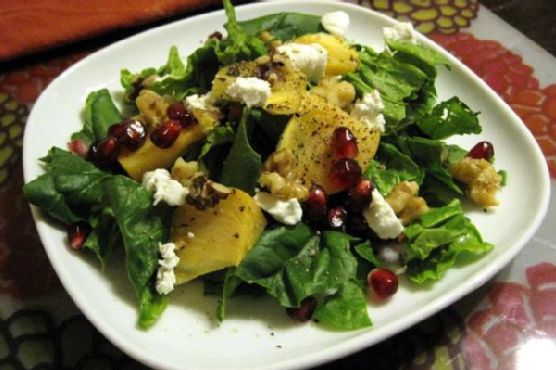 Persimmon, Pomegranate, and Goat Cheese Salad